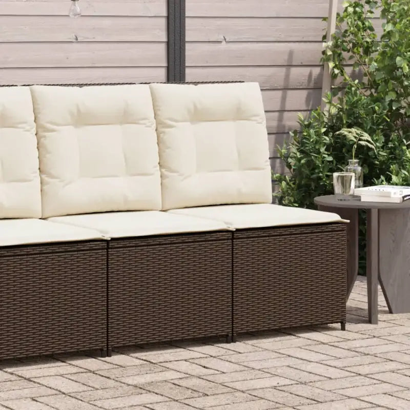 Poly rattan tuinbank voor een comfortabele zitervaring met wasbare hoes - Bruin / 1 / Middenbank - Loungebanken