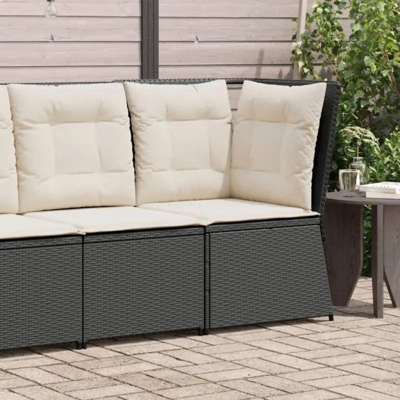 Poly rattan tuinbank voor een comfortabele zitervaring met wasbare hoes - Zwart / 1 / Hoekbank - Loungebanken