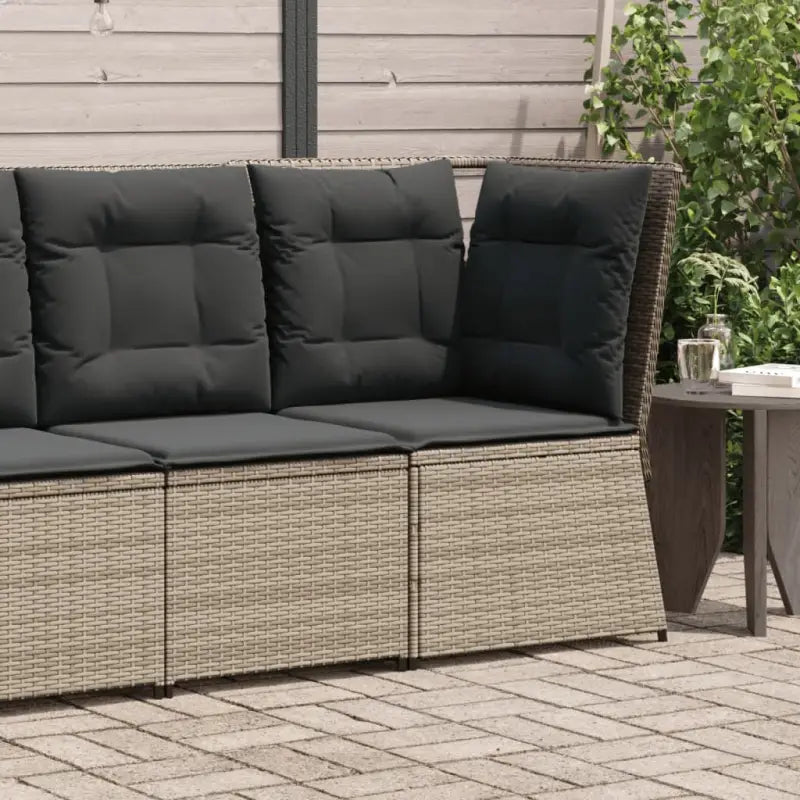 Poly rattan tuinbank voor een comfortabele zitervaring met wasbare hoes - Grijs / 1 / Hoekbank - Loungebanken