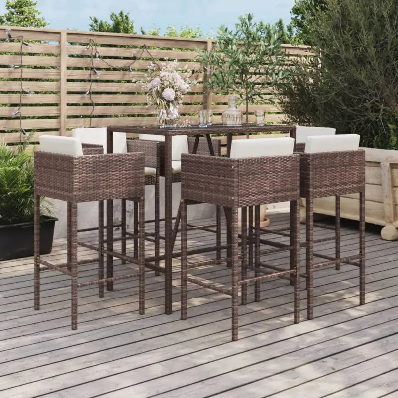 Poly rattan tuinbarset met gehard glas en eenvoudig schoon te maken - Bruin - Tuinsets