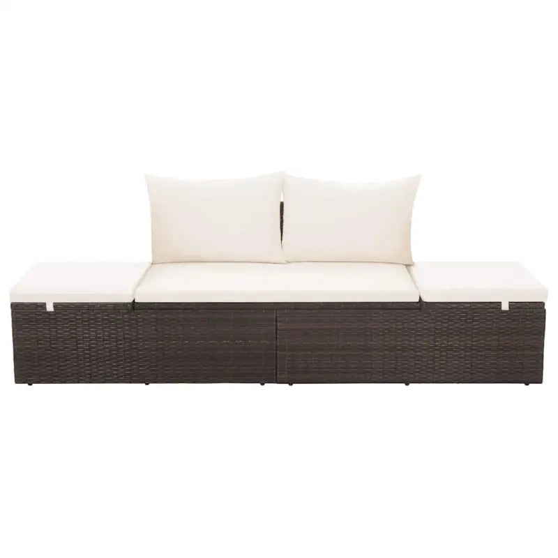 Poly rattan tuinbed met gepoedercoat stalen frame voor buitengebruik - Tuinbedden