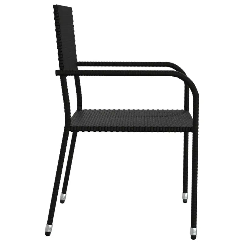 Poly rattan tuinset met gehard glas in zwart materiaal voor elegante tuindiners - Tuinsets