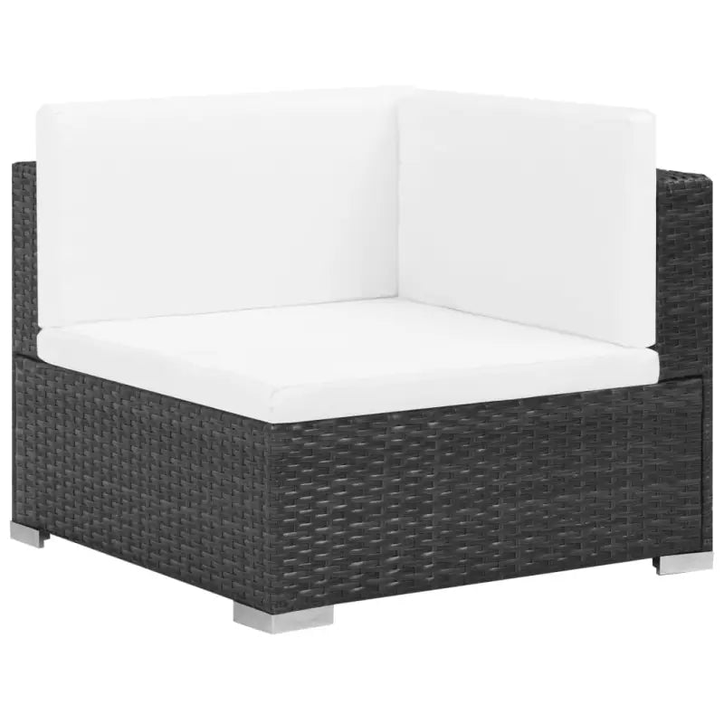 Poly Rattan Tuinset met gepoedercoate stalen frames en diepe zittingen - Zwart / Ja - Tuinsets