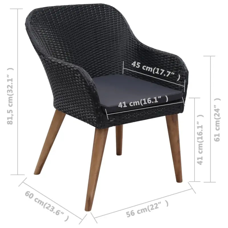 Poly rattan tuinset met massief acaciahout voor stijl en duurzaamheid - Tuinsets