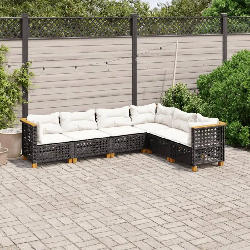 Poly Rattan Tuinset met Natuurlijke Olieafwerking voor Comfortabele Zitervaring - Tuinsets