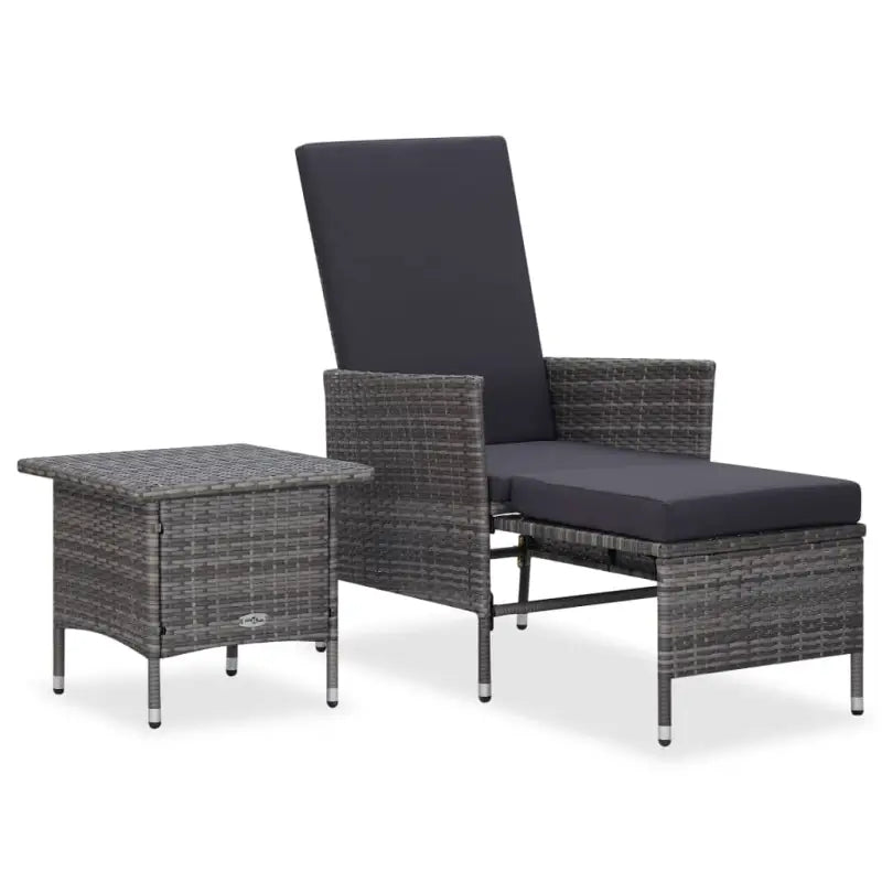 Poly Rattan Tuinset voor Relaxen op je Terras of in de Tuin - Grijs - Tuinsets
