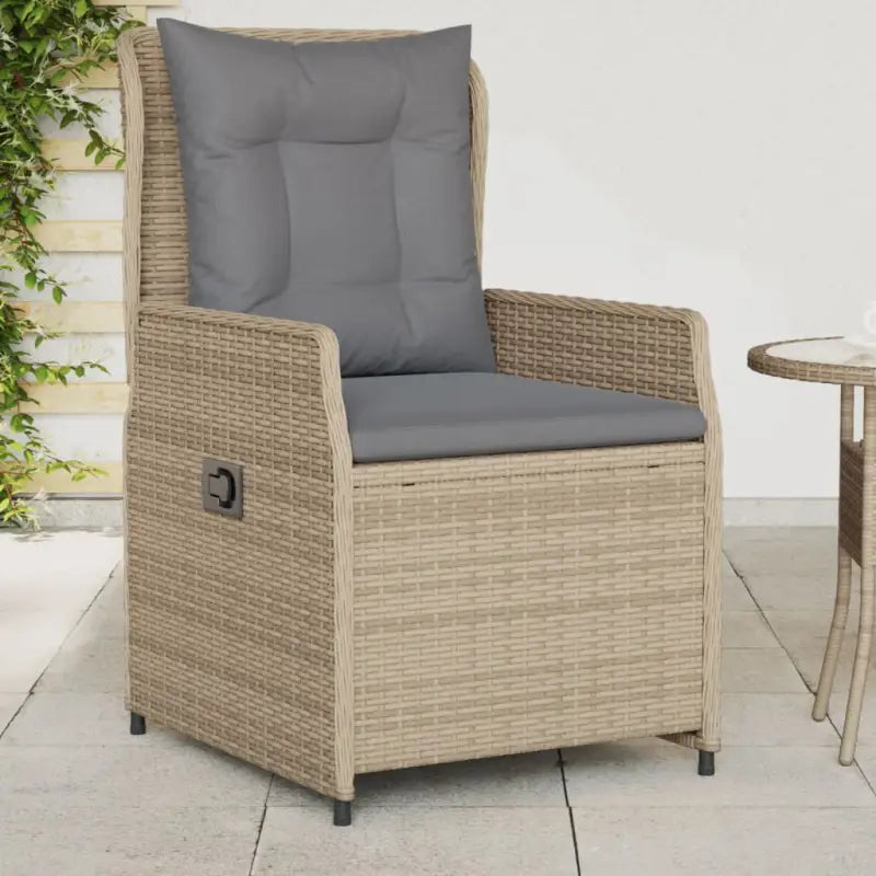 Poly Rattan Tuinstoelen voor een comfortabele zitervaring met wasbare hoes - Beige en grijs / 1 / Dichtgeweven