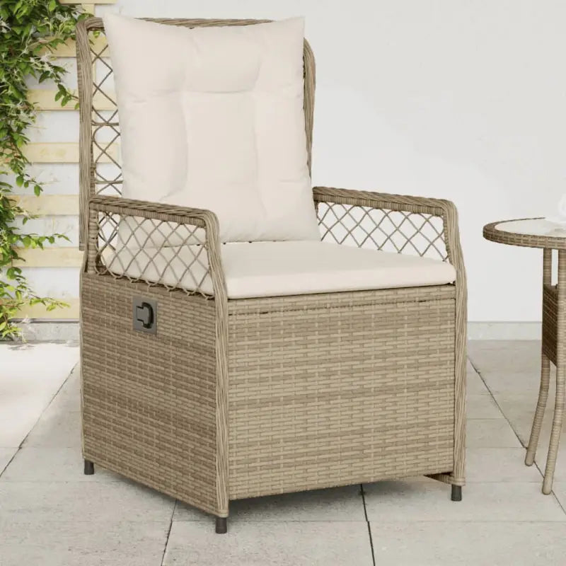 Poly Rattan Tuinstoelen voor een comfortabele zitervaring met wasbare hoes - beige en crèmekleurig / 1 / Lijngeweven
