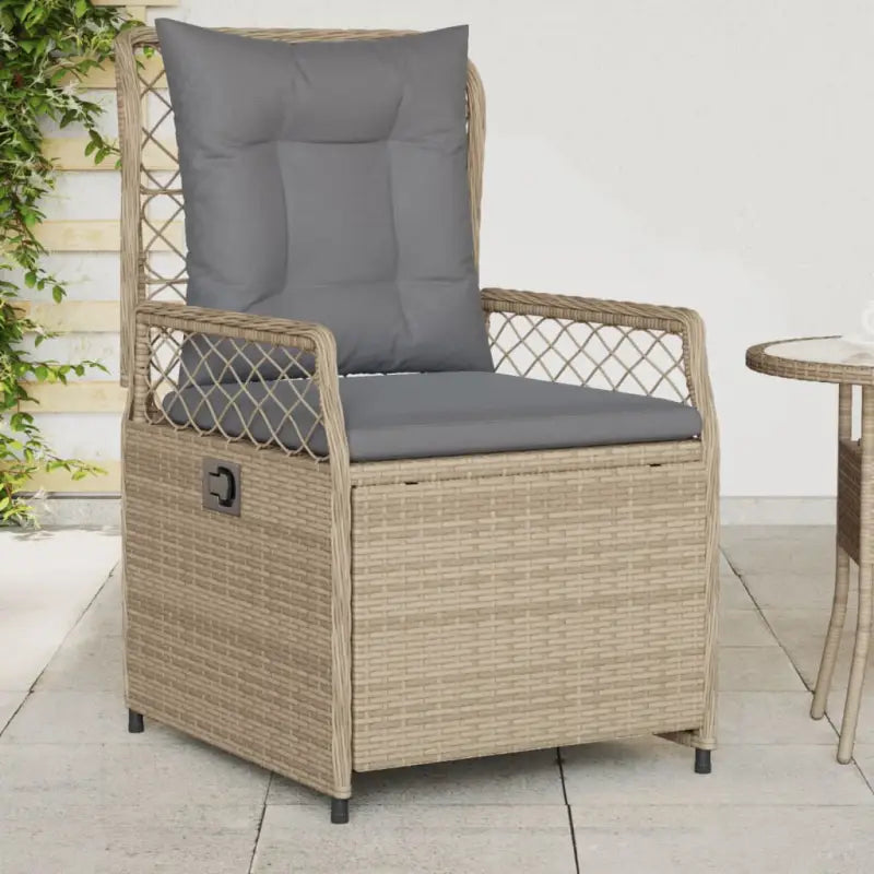 Poly Rattan Tuinstoelen voor een comfortabele zitervaring met wasbare hoes - Beige en grijs / 1 / Lijngeweven