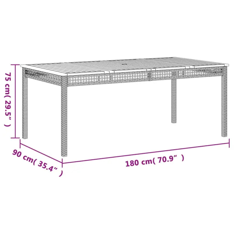 Poly Rattan tuintafel eenvoudig schoon voor gezellige tuin en terras momenten - Tuintafels