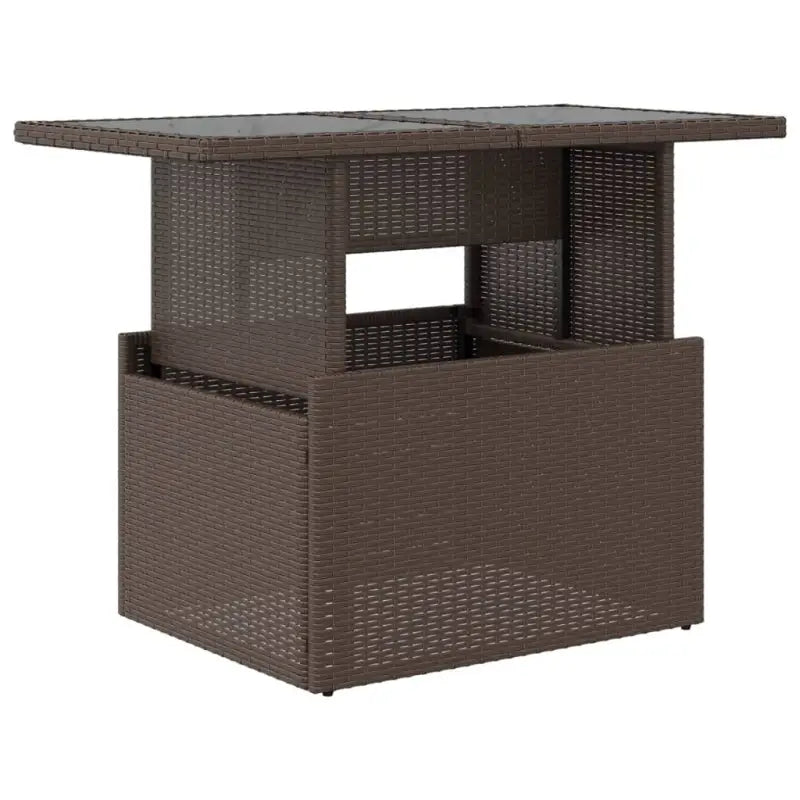 Poly rattan tuintafel met gehard glas gemakkelijk schoon voor in tuin of terras - Tuintafels