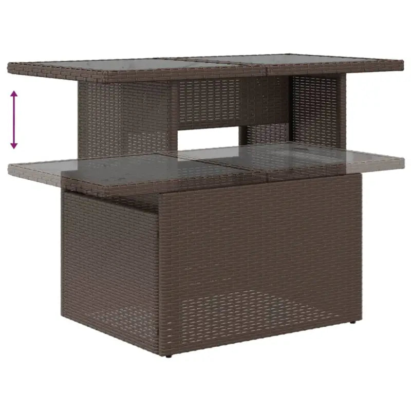 Poly rattan tuintafel met gehard glas gemakkelijk schoon voor in tuin of terras - Tuintafels