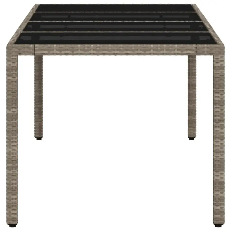 Poly Rattan Tuintafel met Geshard Glas en Gemakkelijk Schoon Makelijk - Tuintafels