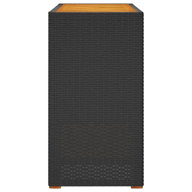 Poly rattan tuintafel met houten blad eenvoudig schoon en veelzijdig - Tuintafels