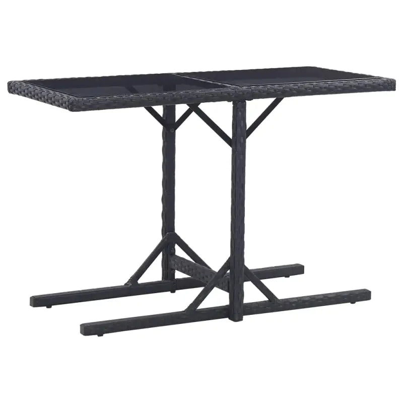 Poly rattan tuintafel met stalen frame voor stijl en functionaliteit - Zwart / 1 - Tuintafels