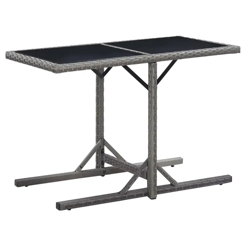 Poly rattan tuintafel met stalen frame voor stijl en functionaliteit - Antraciet / 1 - Tuintafels
