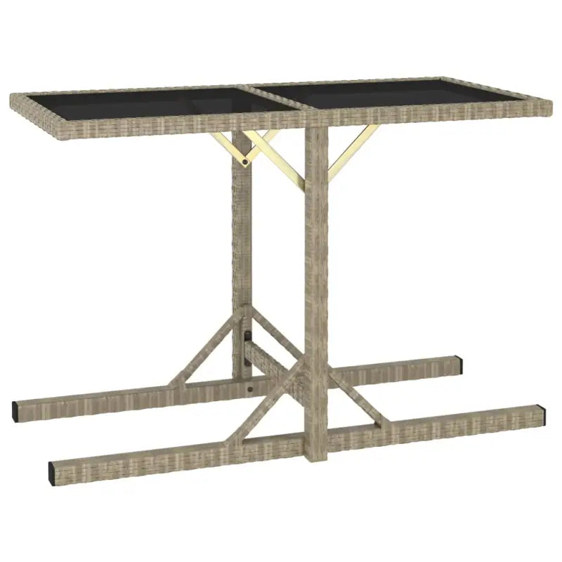 Poly rattan tuintafel met stalen frame voor stijl en functionaliteit - Beige / 1 - Tuintafels