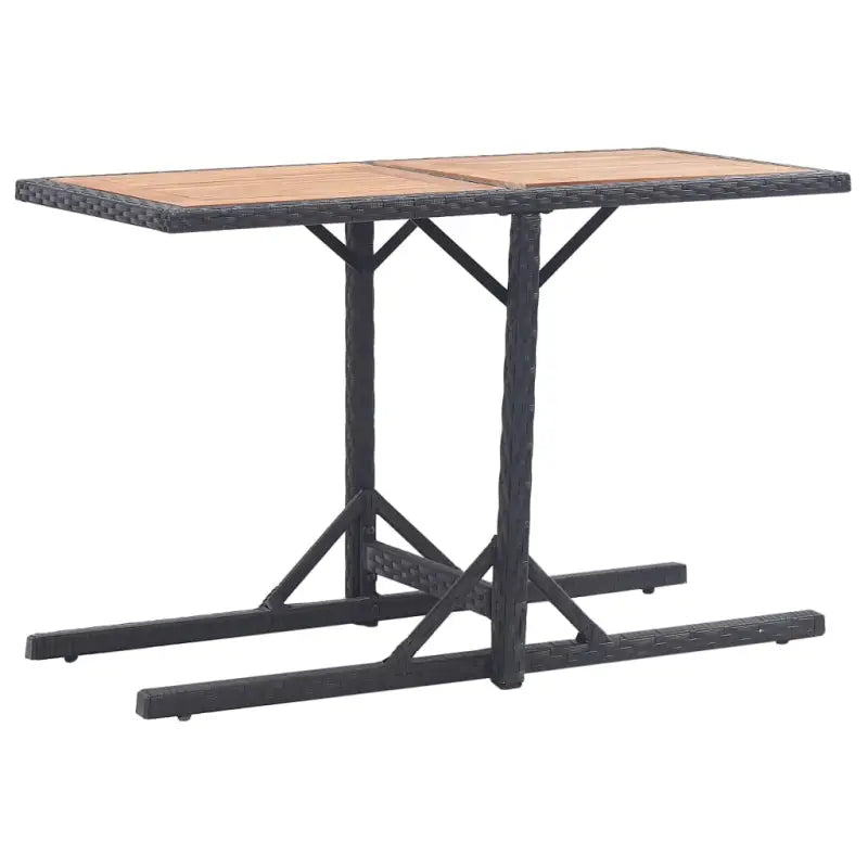 Poly rattan tuintafel met stalen frame voor stijl en functionaliteit - Zwart en bruin / 1 - Tuintafels