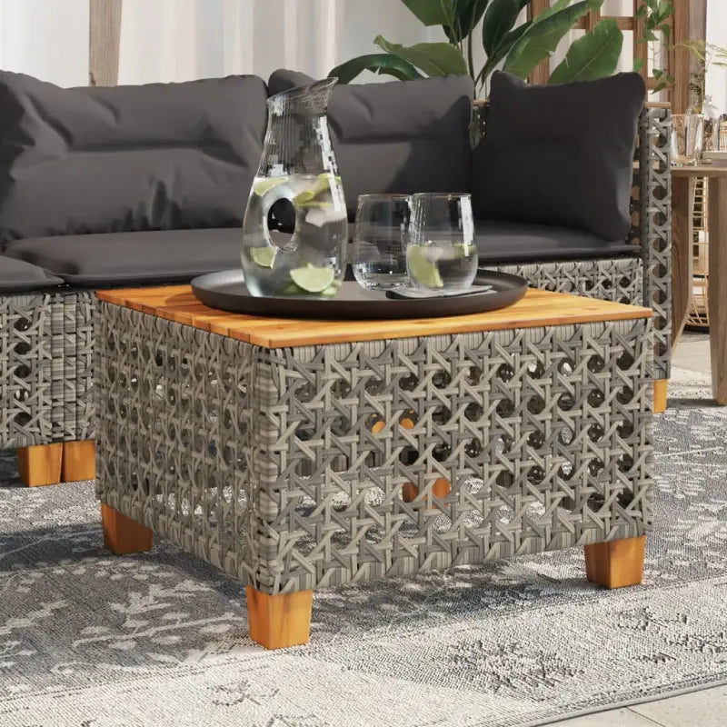 Poly Rattan tuintafel voor eenvoudig schoon en gezellige zithoeken - Grijs / 1 / gat weven - Tuintafels
