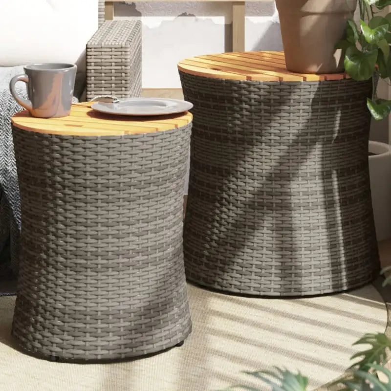 Poly Rattan Tuintafels Gemakkelijk Schoon voor Gezellig Buitenplezier - Grijs / 1 / Dichtgeweven - Tuintafels