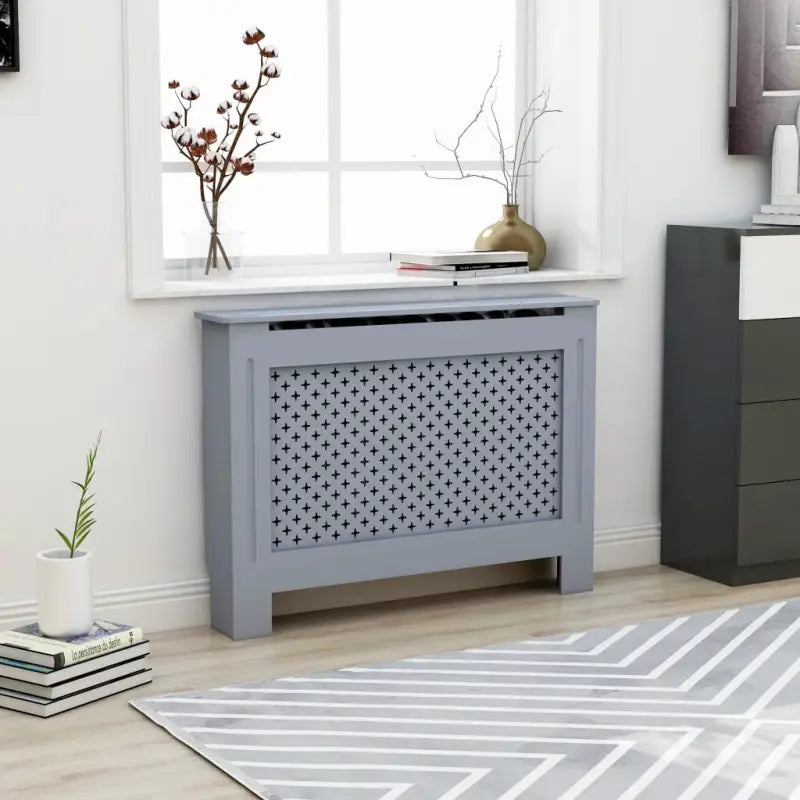 Radiatorombouw van MDF voor een stijlvolle woonkamerafwerking - Antraciet / 112 x 19 x 81.5 cm / 1 - Accessoires