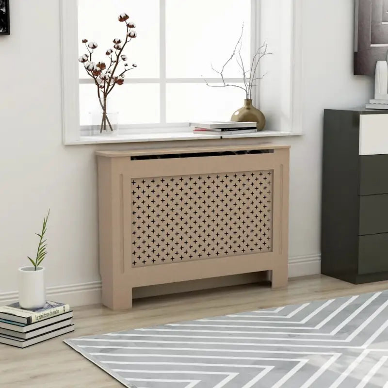 Radiatorombouw van MDF voor een stijlvolle woonkamerafwerking - Bruin / 112 x 19 x 81.5 cm / 1 - Accessoires