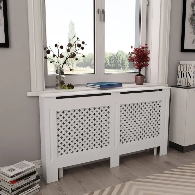 Radiatorombouw van MDF voor een stijlvolle woonkamerafwerking - Wit / 152 x 19 x 81.5 cm / 1 - Accessoires