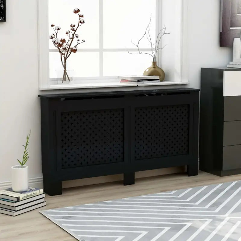 Radiatorombouw van MDF voor een stijlvolle woonkamerafwerking - Zwart / 152 x 19 x 81.5 cm / 1 - Accessoires