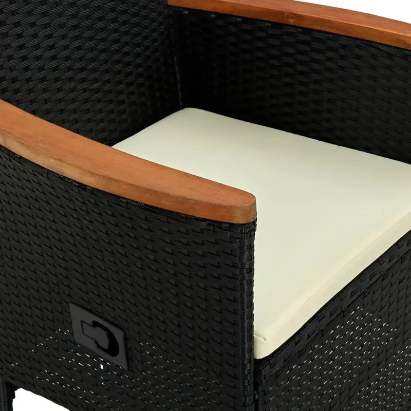 Rattan tuinset met gepoedercoat staal en verstelbare rugleuning - Tuinsets