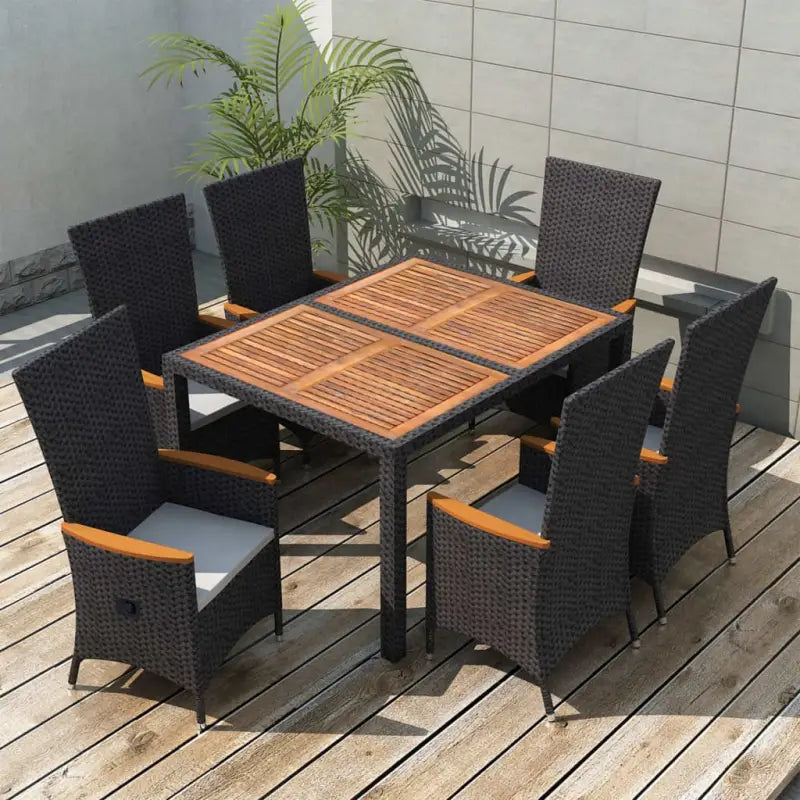 Rattan tuinset met gepoedercoat staal en verstelbare rugleuning - Tuinsets