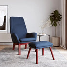 Relaxfauteuil met massief rubberwood voor ultiem comfort - Blauw / 1 / Met voetensteun - Fauteuils & Relaxfauteuils