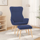 Relaxfauteuil met massief rubberwood voor ultiem comfort - Blauw / 1 / Met voetensteun - Fauteuils & Relaxfauteuils