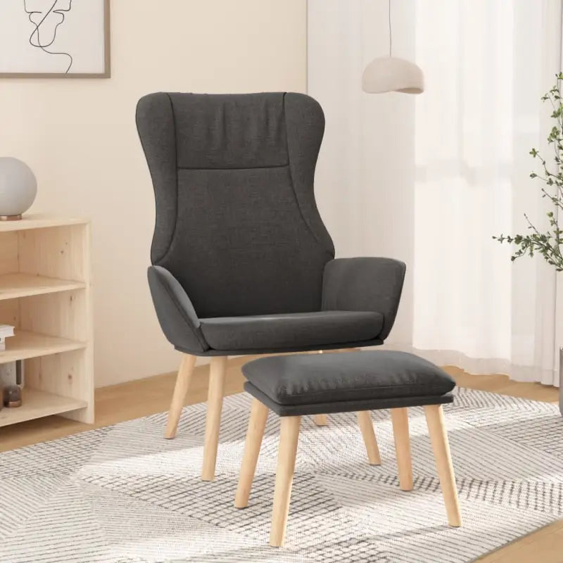 Relaxfauteuil met massief rubberwood voor ultiem comfort - Donkergrijs / 1 / Met voetensteun - Fauteuils &