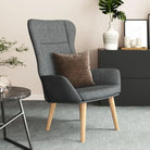 Relaxfauteuil met massief rubberwood voor ultiem comfort - Donkergrijs / 1 / Zonder voetensteun - Fauteuils &