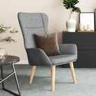 Relaxfauteuil met massief rubberwood voor ultiem comfort - Lichtgrijs / 1 / Zonder voetensteun - Fauteuils &