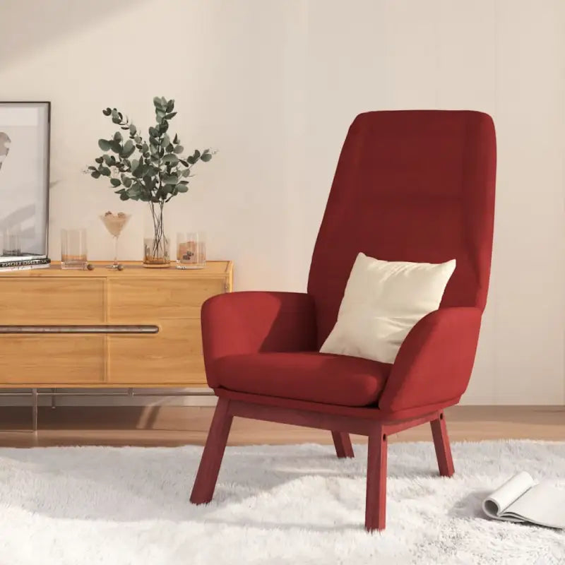 Relaxfauteuil met massief rubberwood voor ultiem comfort - Wijnrood / 1 / Zonder voetensteun - Fauteuils &