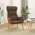Relaxfauteuil met voetenbank van massief rubberwood en duurzaam materiaal - Bruin / 1 / Zonder voetensteun - Fauteuils