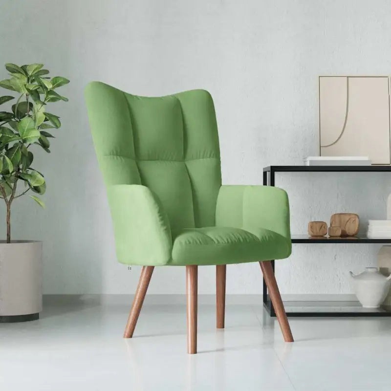 Relaxstoel met voetenbank met blokpatroon voor stijlvol comfort - Lichtgroen / 1 / Zonder voetensteun - Fauteuils &