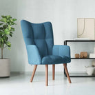 Relaxstoel met voetenbank met blokpatroon voor stijlvol comfort - Blauw / 1 / Zonder voetensteun - Fauteuils &