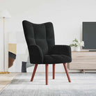 Relaxstoel met voetenbank met blokpatroon voor stijlvol comfort - Zwart / 1 / Zonder voetensteun - Fauteuils &