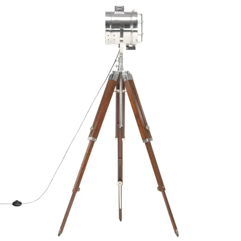 Retro driepoot vloerlamp met massief mangohout en vintage design - Lampen