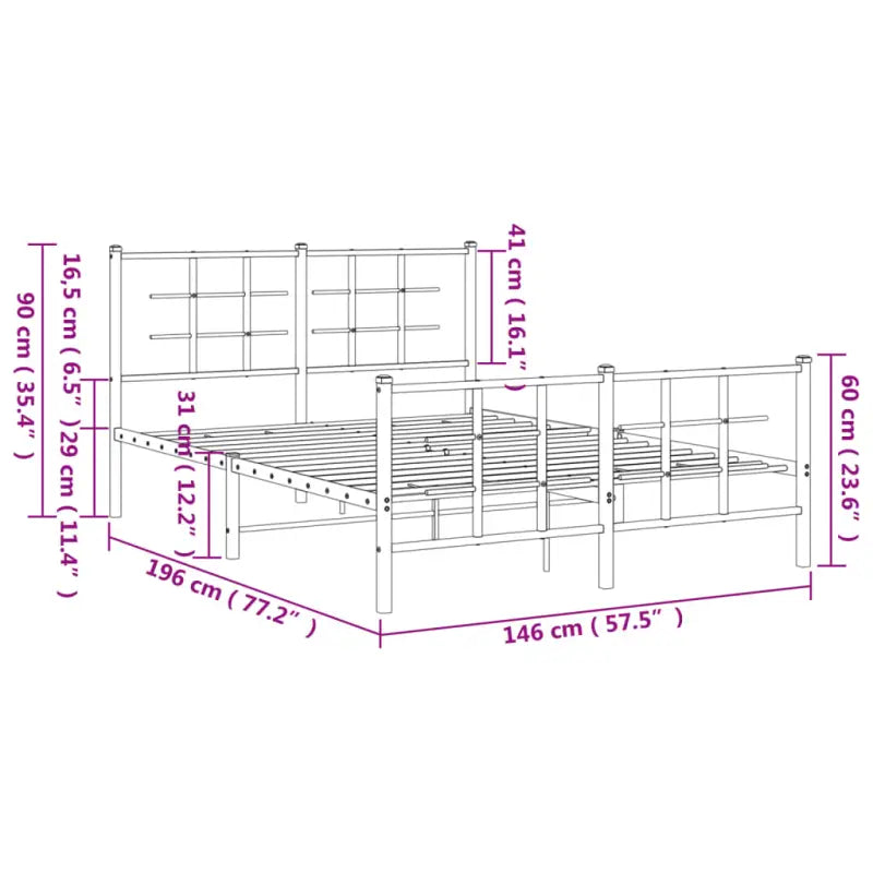 Robuust metalen bedframe met extra opbergruimte en tijdloos ontwerp - Bedden & bedframes