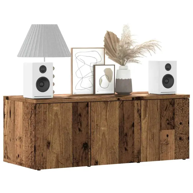 Robuust tv-meubel in klassieke stijl van bewerkt hout - Oud hout / 1 - Tv-meubels