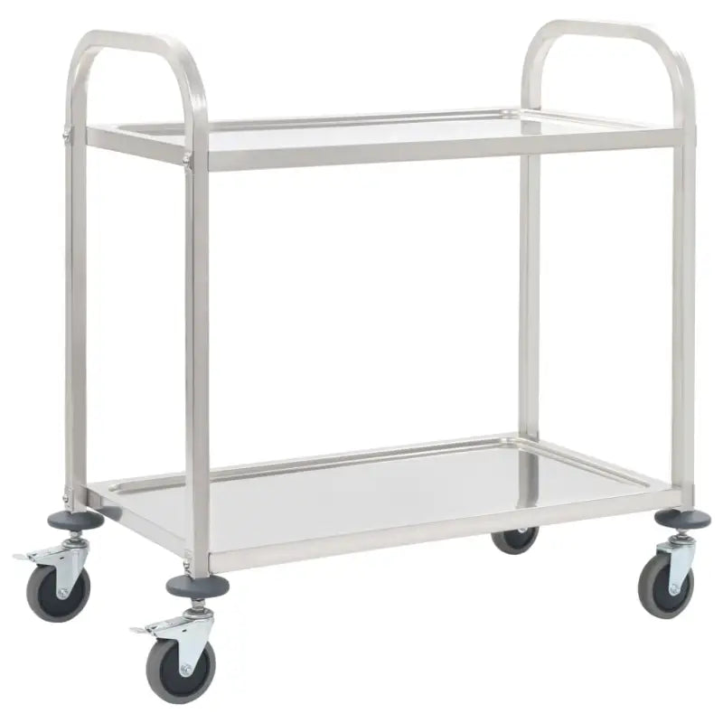 Roestvrijstalen keuken trolley voor serveren en transport op feestjes - 95 x 45 x 83.5 cm (2 lagen) - Keukentrolleys