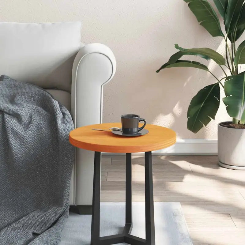 Rond tafelblad van massief grenenhout voor eettafels en salontafels - Wasbruin / Ø 40 x 2.5 cm / 1 - Tafelbladen