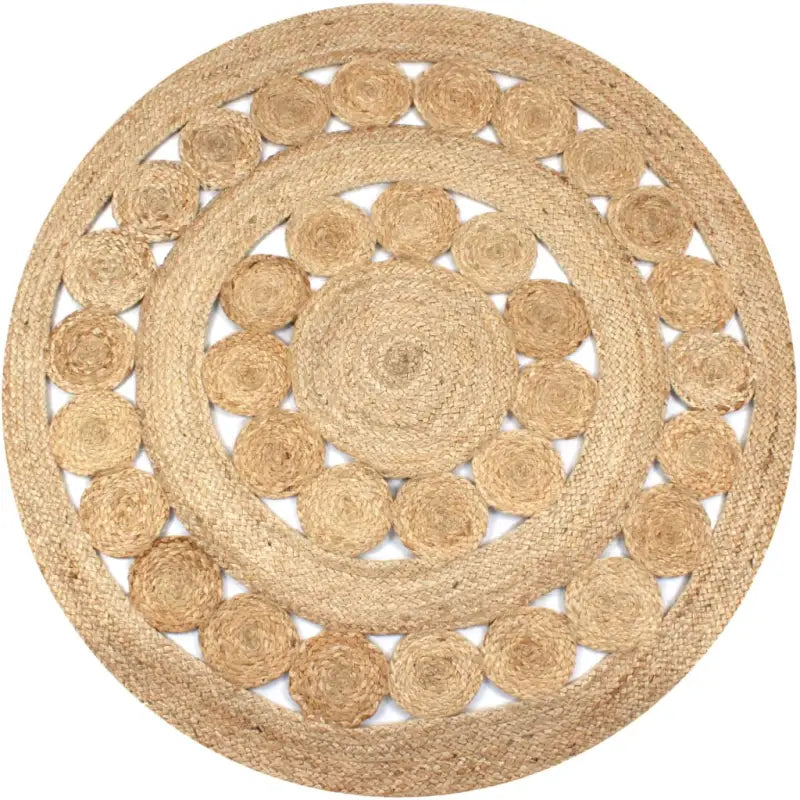Rond vloerkleed van gevlochten jute met aantrekkelijke textuur - 120 cm / with hollow - Vloerkleden