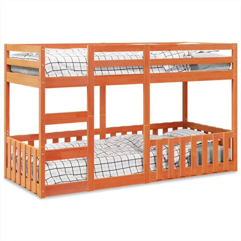 Ruimtebesparend stapelbedframe van massief grenenhout voor meerdere kinderen - Wasbruin / 80 x 200 cm - Bedden &
