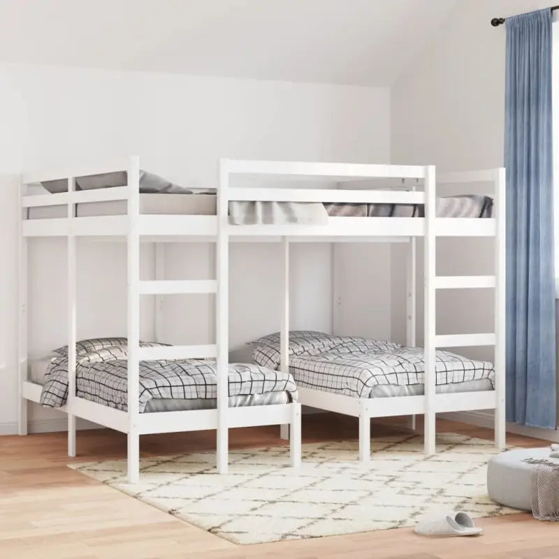 Ruimtebesparende oplossing voor meerdere kinderen met massief grenenhout - Bedden & bedframes