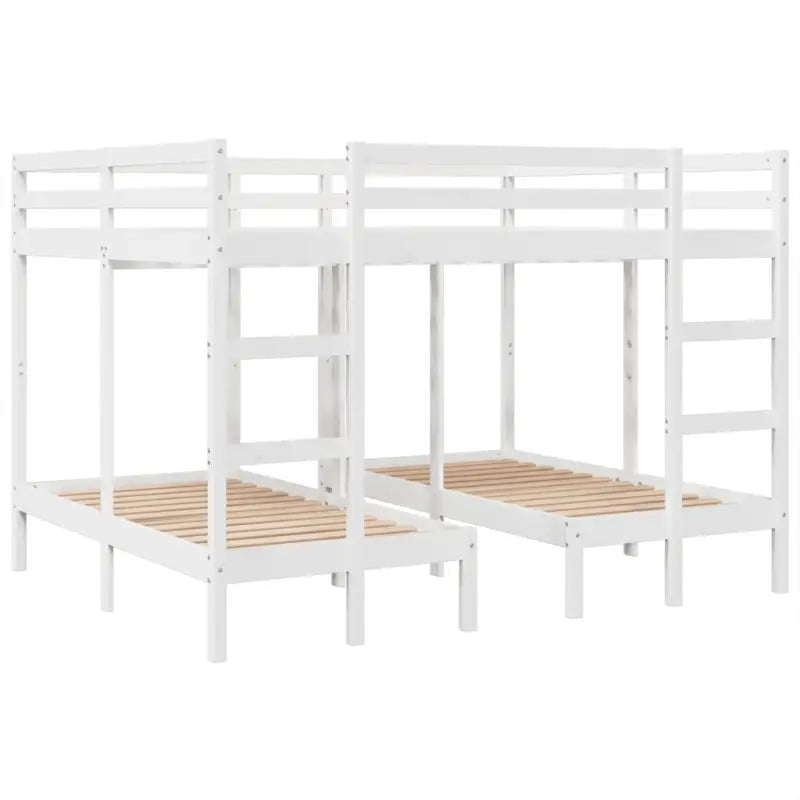 Ruimtebesparende oplossing voor meerdere kinderen met massief grenenhout - Bedden & bedframes