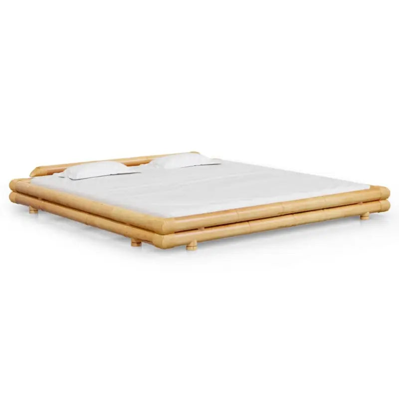 Rustieke stijl bedframe met etnische uitstraling en duurzame bamboe - Bedden & bedframes
